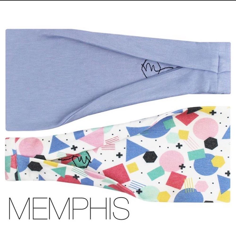 Headbands Workout Casual Colorful Blue Abstract